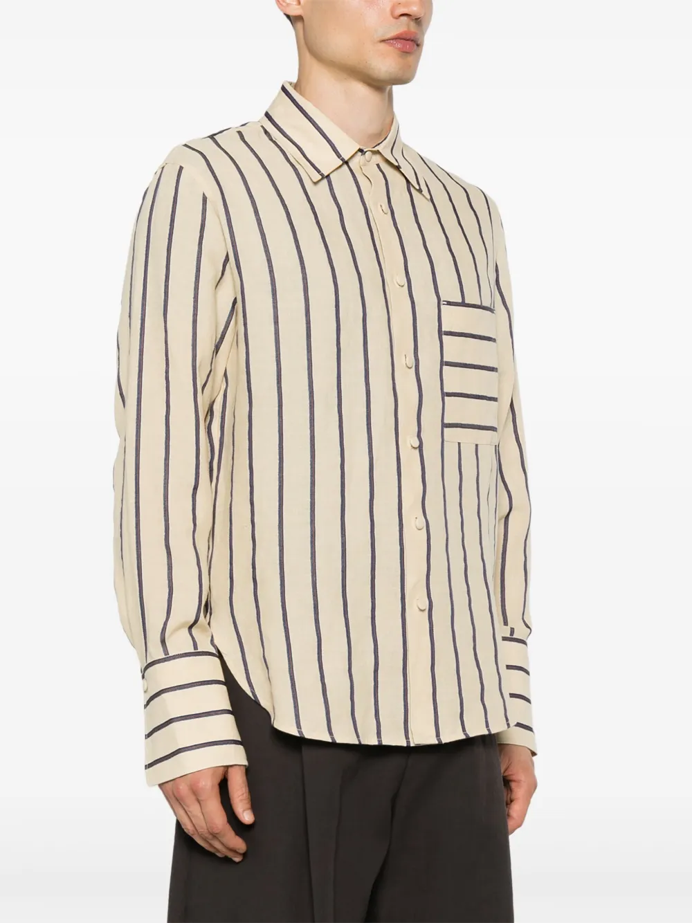 SANDRO Gestreept overhemd Beige