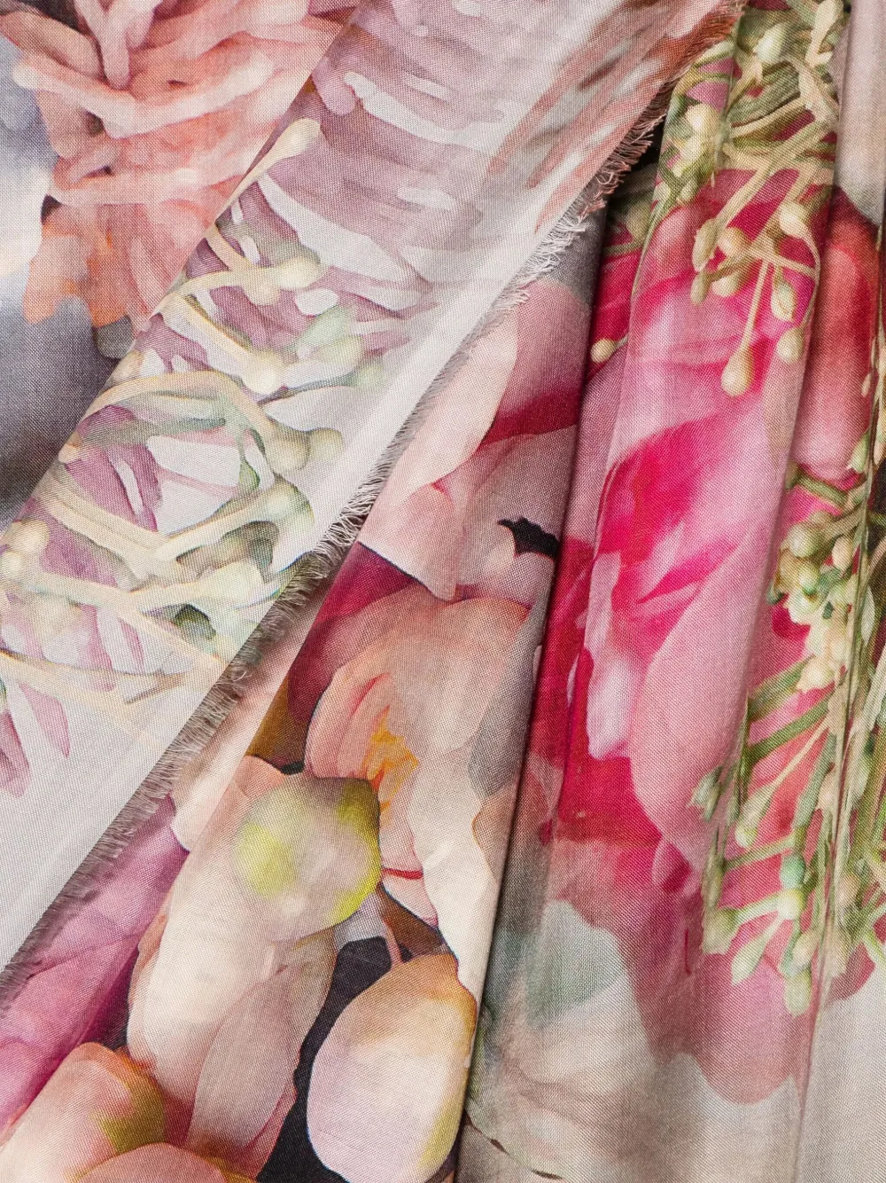 Faliero Sarti Sjaal met bloemenprint - Roze