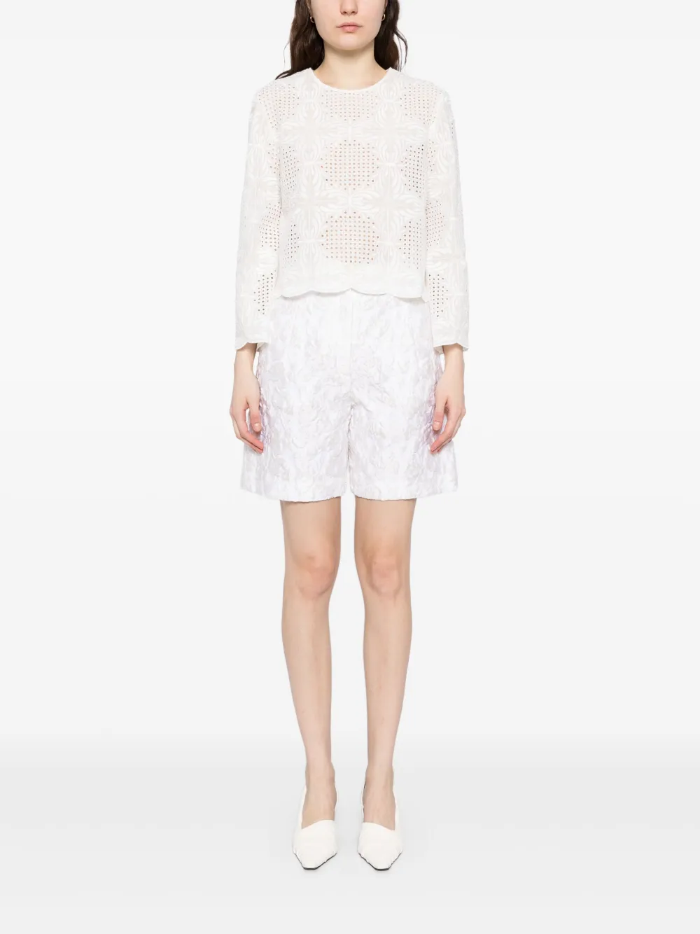 Giambattista Valli Shorts met jacquard - Wit