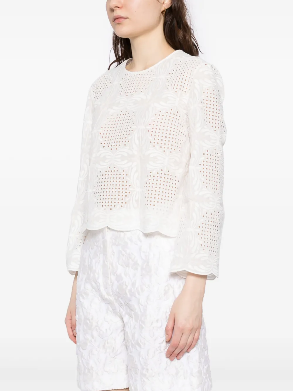 Giambattista Valli Round-neck Top In White