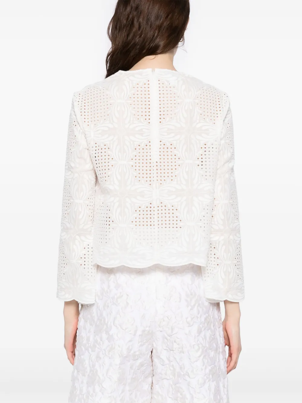 Giambattista Valli Round-neck Top In White