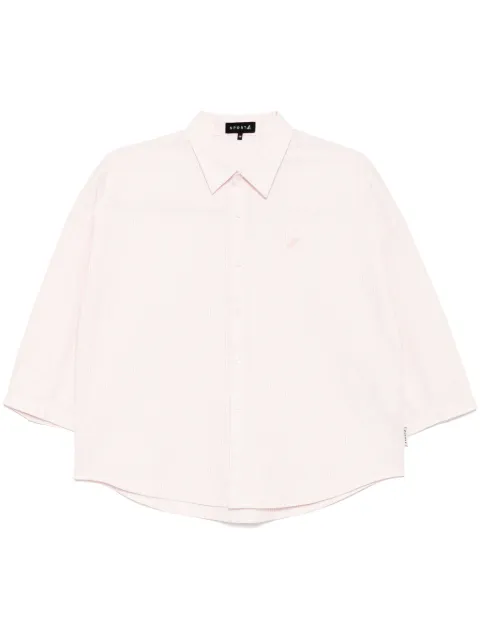SPORT b. by agnès b.  dinosaur-patch striped shirt