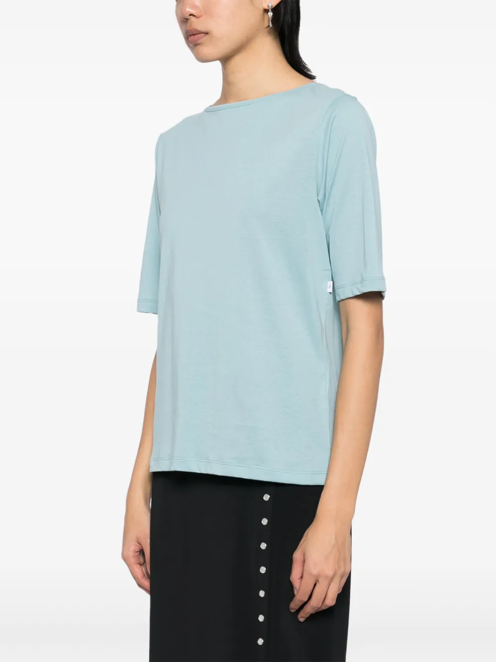 Agnès B. Cotton Boat-neck T-shirt In Blue