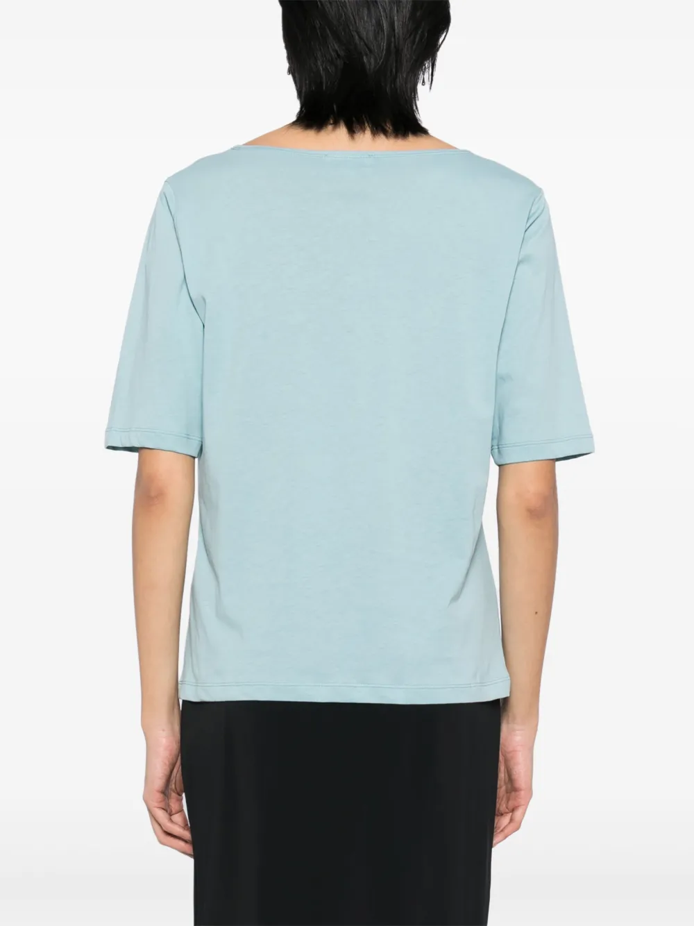 Agnès B. Cotton Boat-neck T-shirt In Blue
