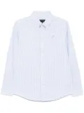 SPORT b. by agnès b. dinosaur-embroidered striped shirt - Blue