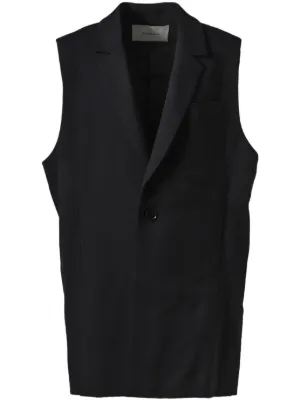 Raf Simons シングルブレスト ノースリーブジャケット | ブラック