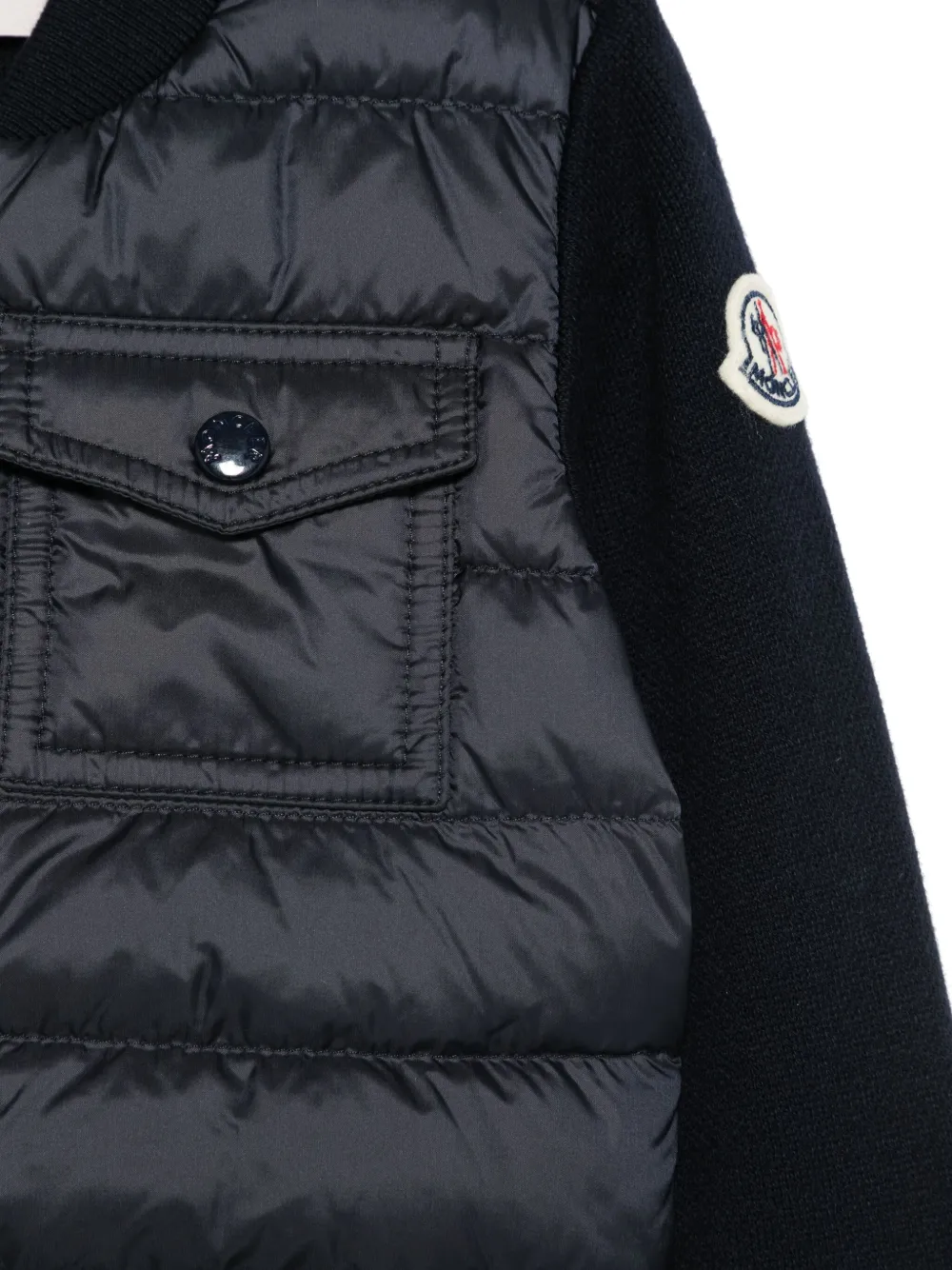 Moncler Enfant Gewatteerd jack met logopatch Blauw
