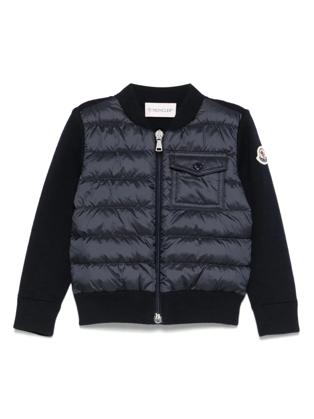 Moncler Enfant Gewatteerd jack met logopatch Blauw