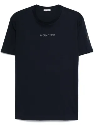 Moncler logo-print T-shirt | Blue | FARFETCH