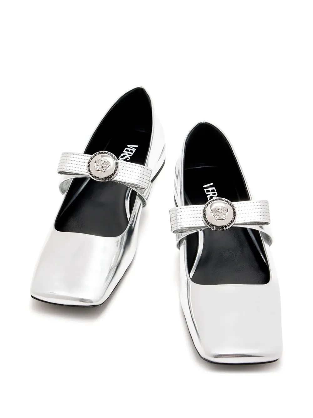 Versace Gianni Ribbon ballerina's - Zilver