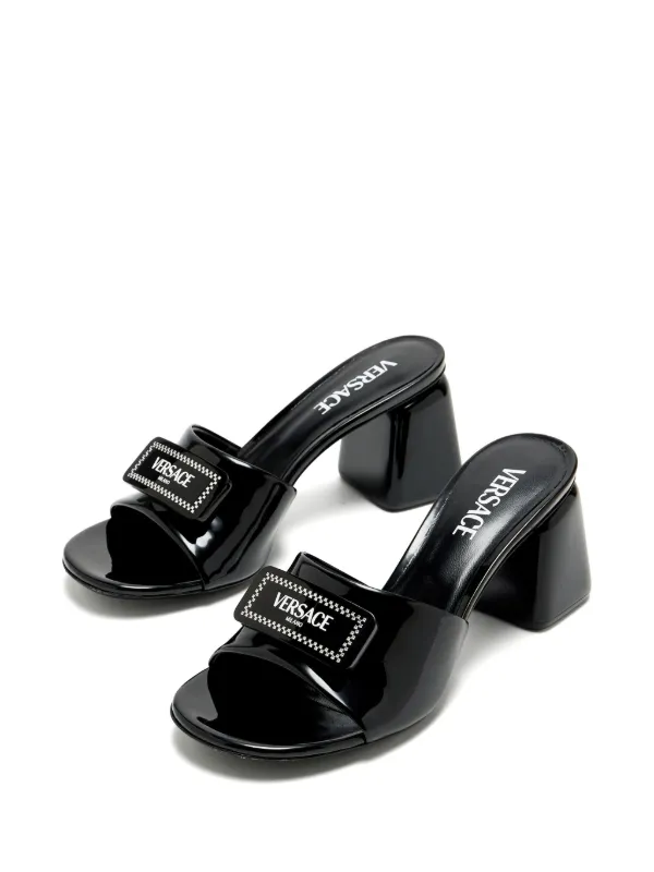 Versace 70mm Appliqué Sandals | Black | FARFETCH