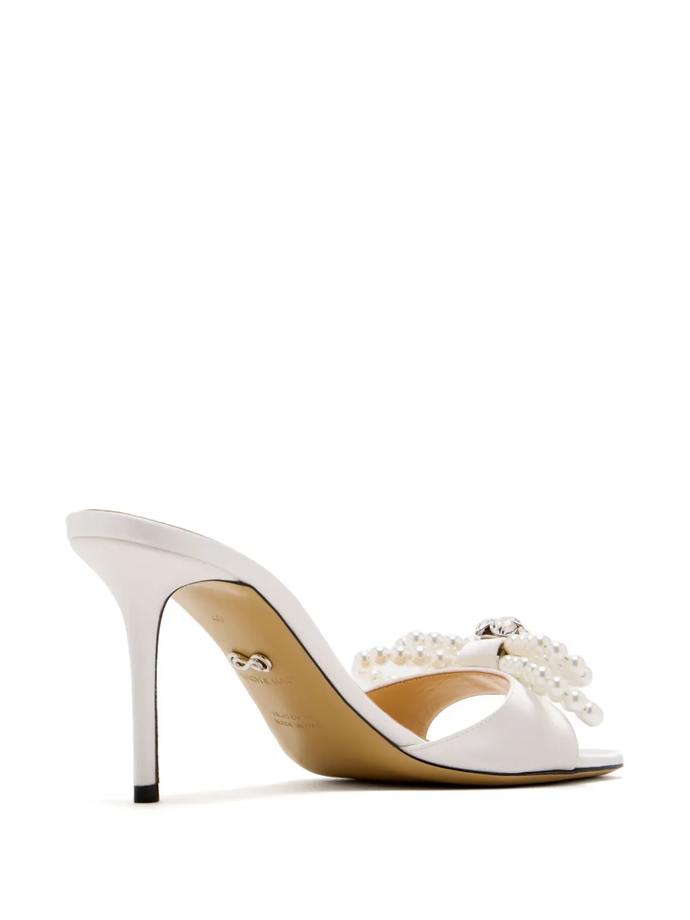 MACH & MACH 85mm bow-embellished mules White