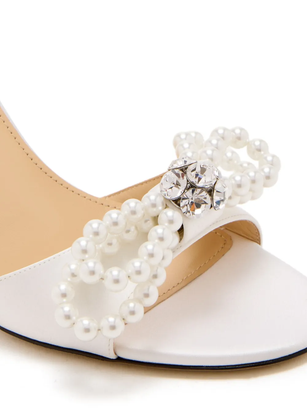 MACH & MACH 85mm bow-embellished mules White