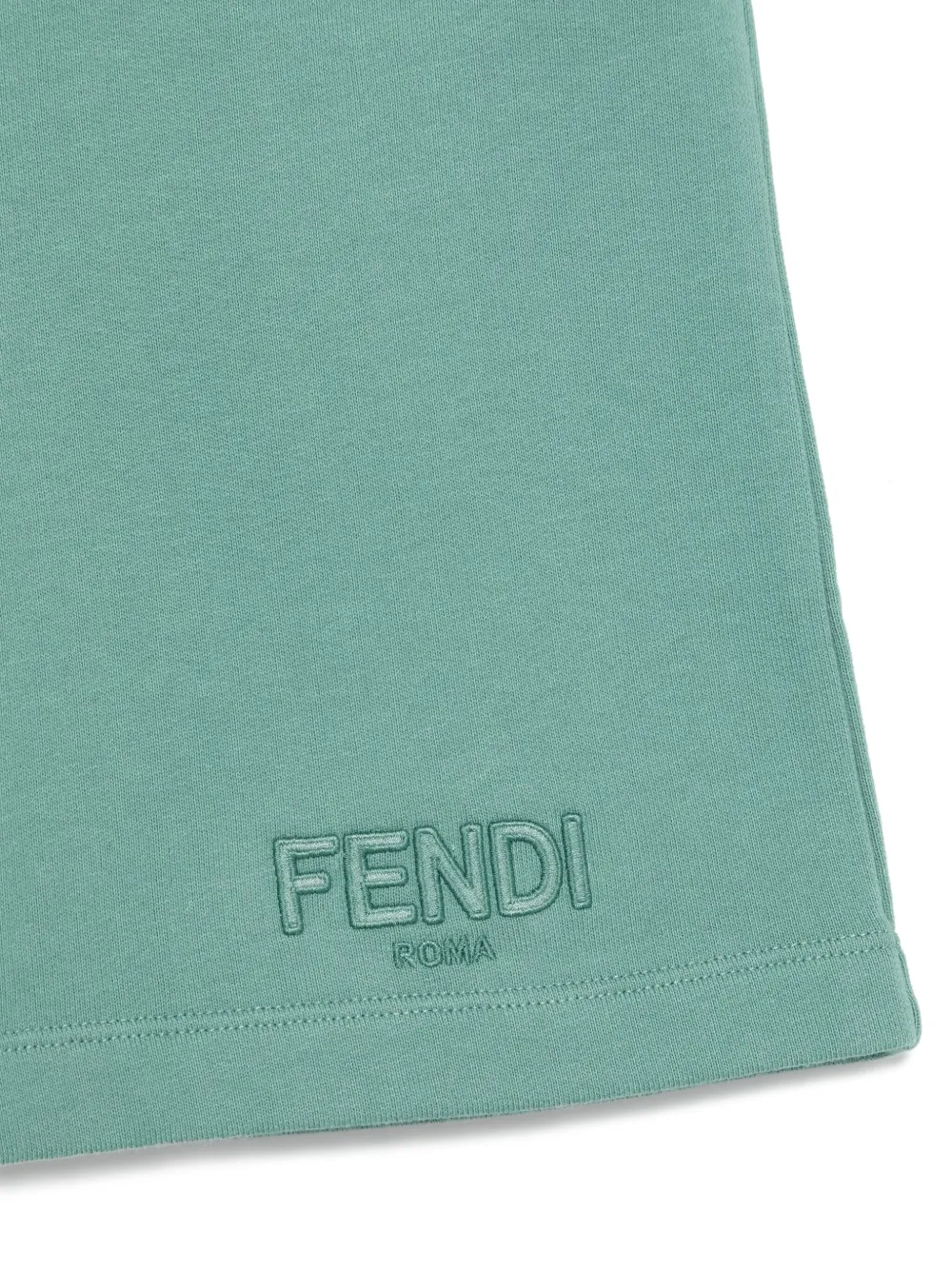 Fendi Kids Jersey-fleece bermuda shorts Groen