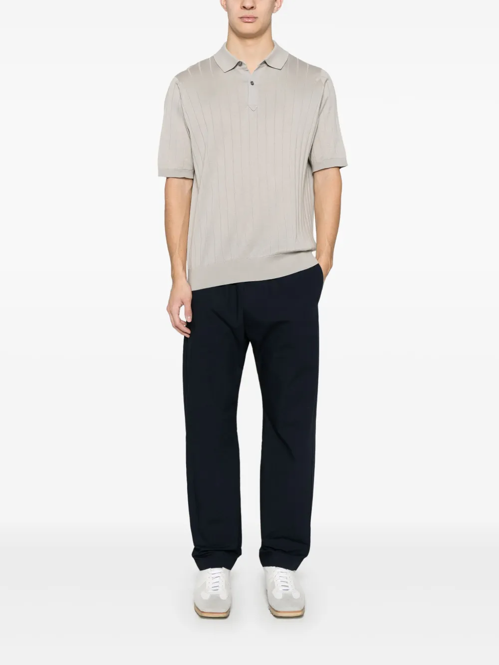 John Smedley Leeshaw poloshirt - Grijs