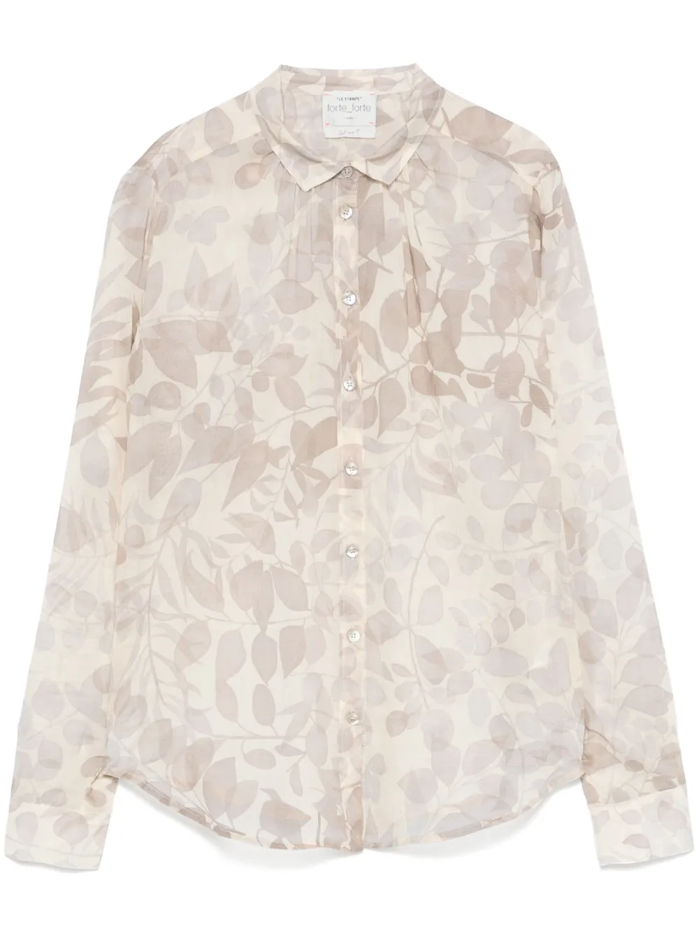 Forte Blouse met bloemenprint Beige