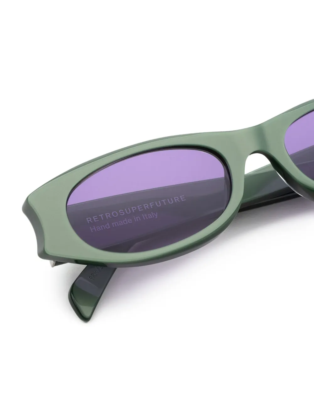 Retrosuperfuture Razzo zonnebril met metallic montuur Groen