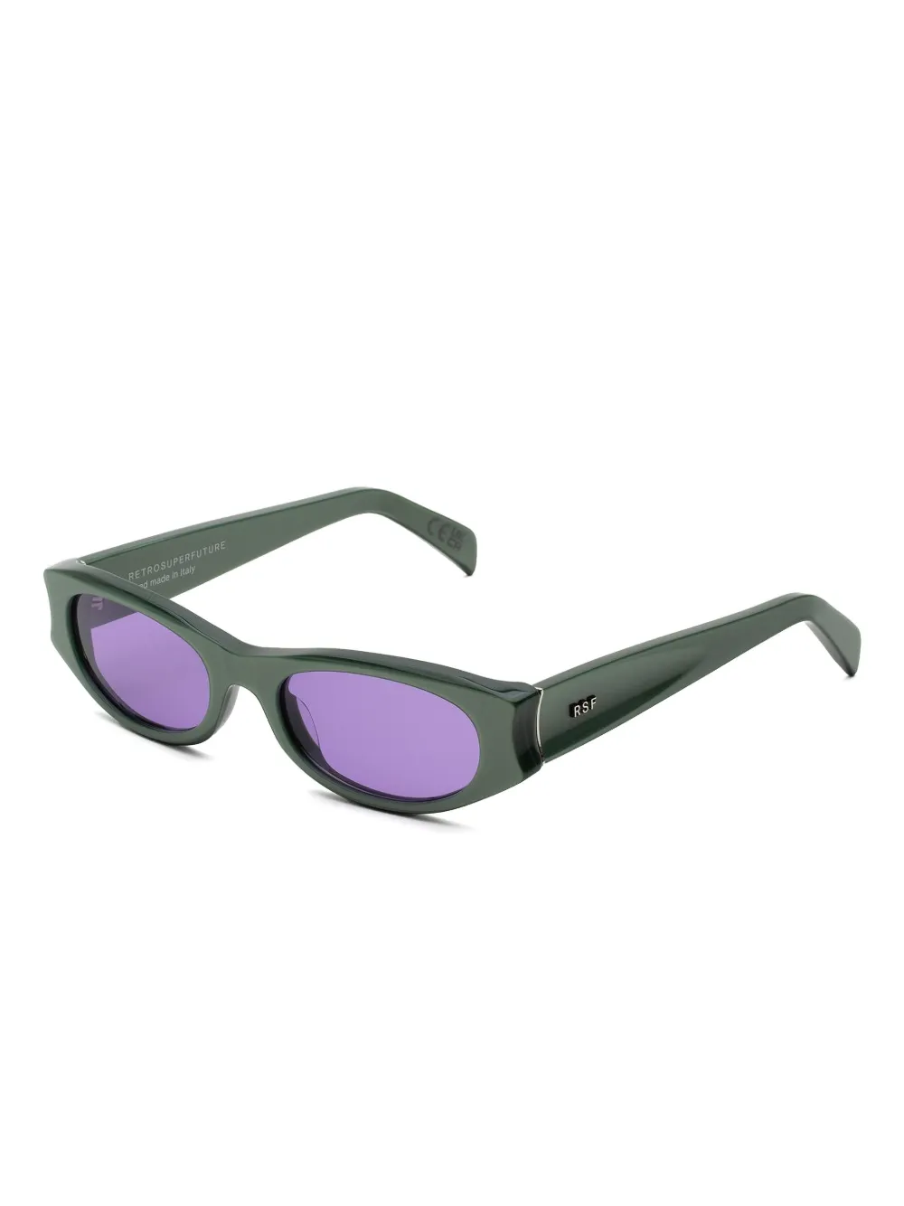 Retrosuperfuture Razzo zonnebril met metallic montuur - Groen