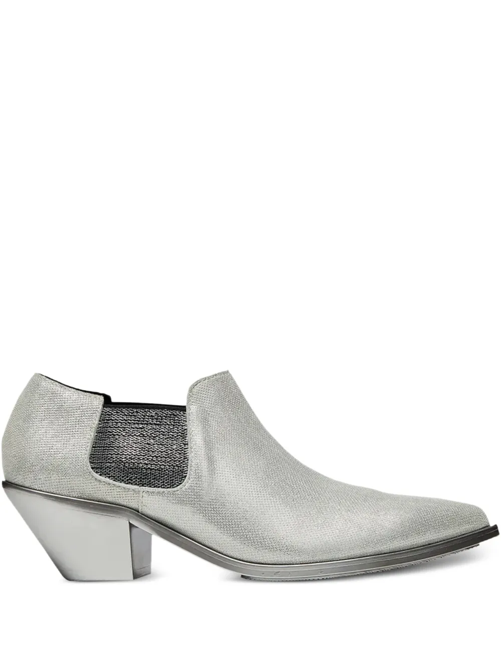 Junya Watanabe metallic-effect pointed-toe chelsea boots Grey