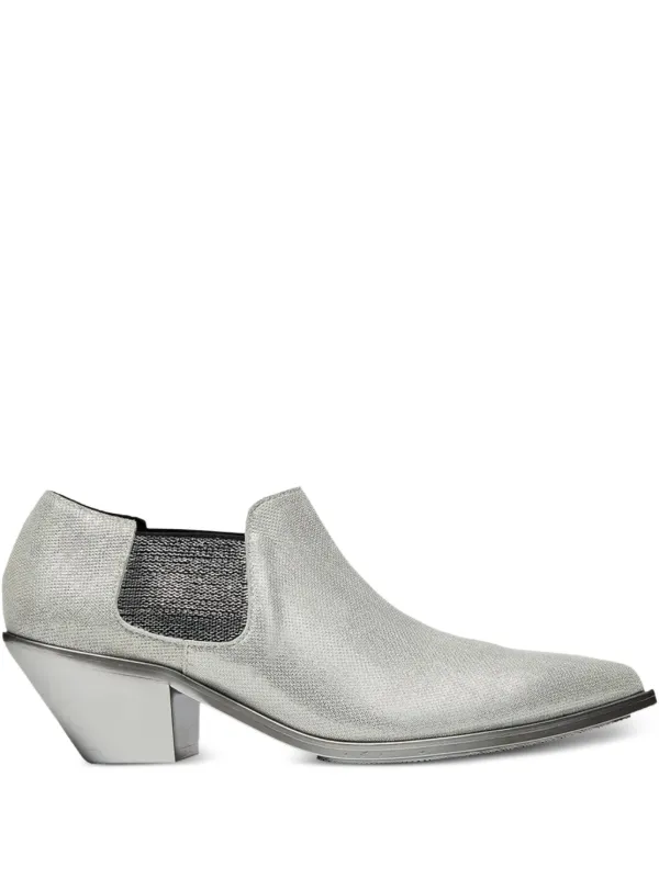Junya Watanabe Metallic-effect Pointed-toe Chelsea Boots in Grey