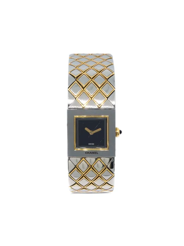 CHANEL Pre-Owned Matelassé 18毫米腕表（1993年典藏款） | 黑色