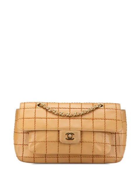 CHANEL Pre-Owned 2002-2003 Lambskin Wild Stitch Chocolate Bar Chain Flap shoulder bag MYQRPM4GQMCIC1ID - 0