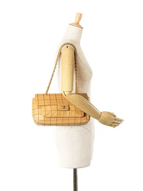 CHANEL Pre-Owned 2002-2003 Lambskin Wild Stitch Chocolate Bar Chain Flap shoulder bag MYQRPM4GQMCIC1ID - 1
