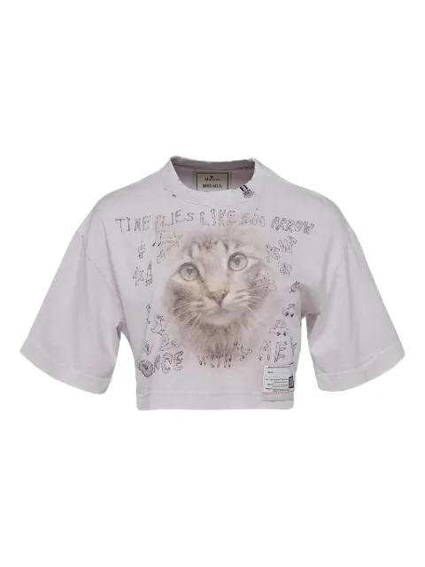 Maison MIHARA YASUHIRO cat-print cropped T-shirt
