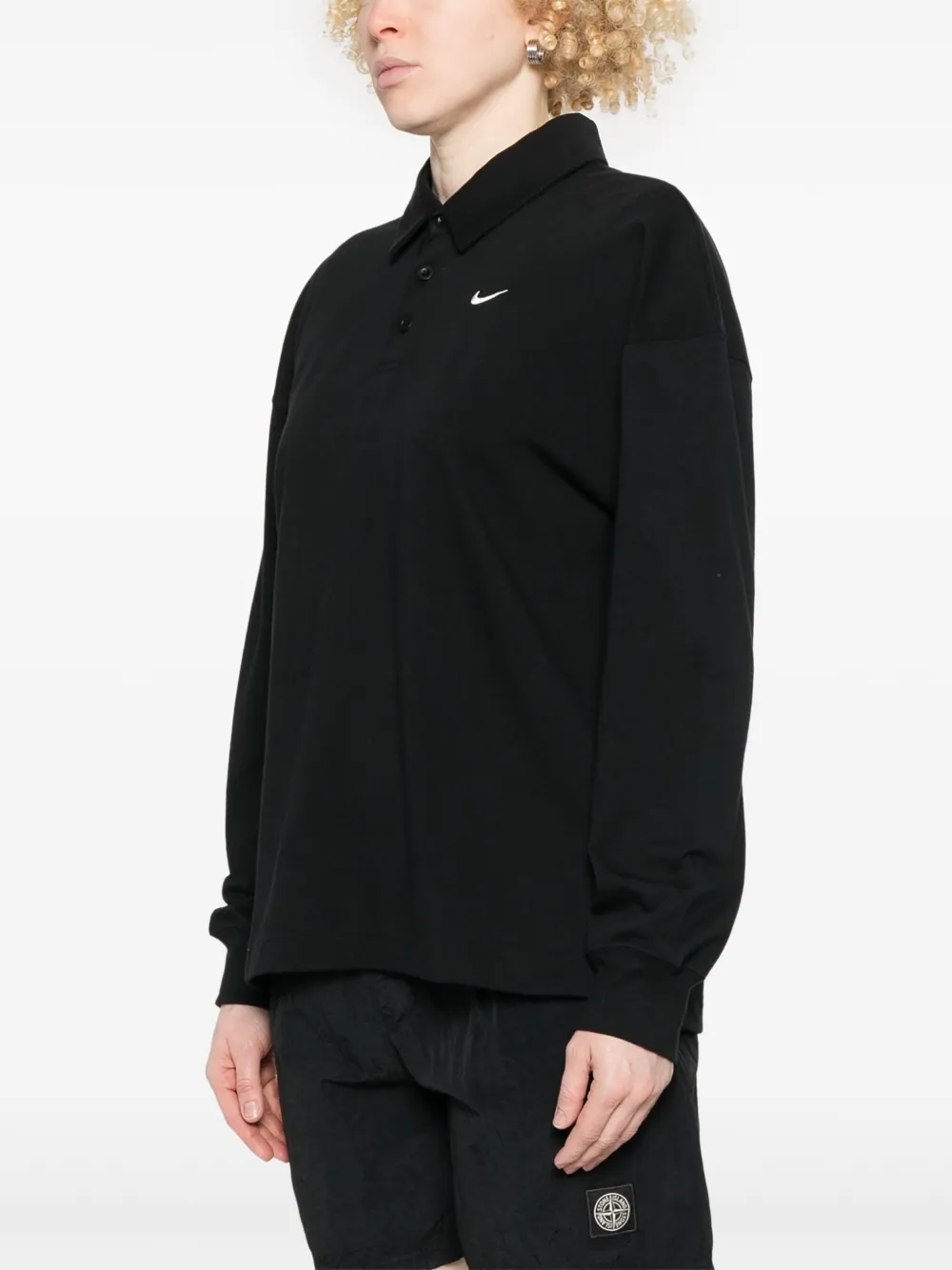 Nike Poloshirt met lange mouwen Zwart