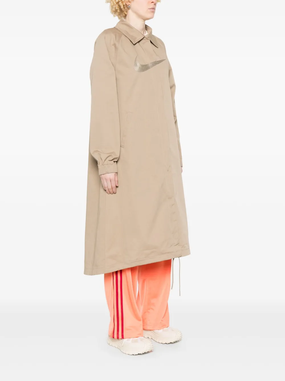 Nike Ruimvallende trenchcoat Beige