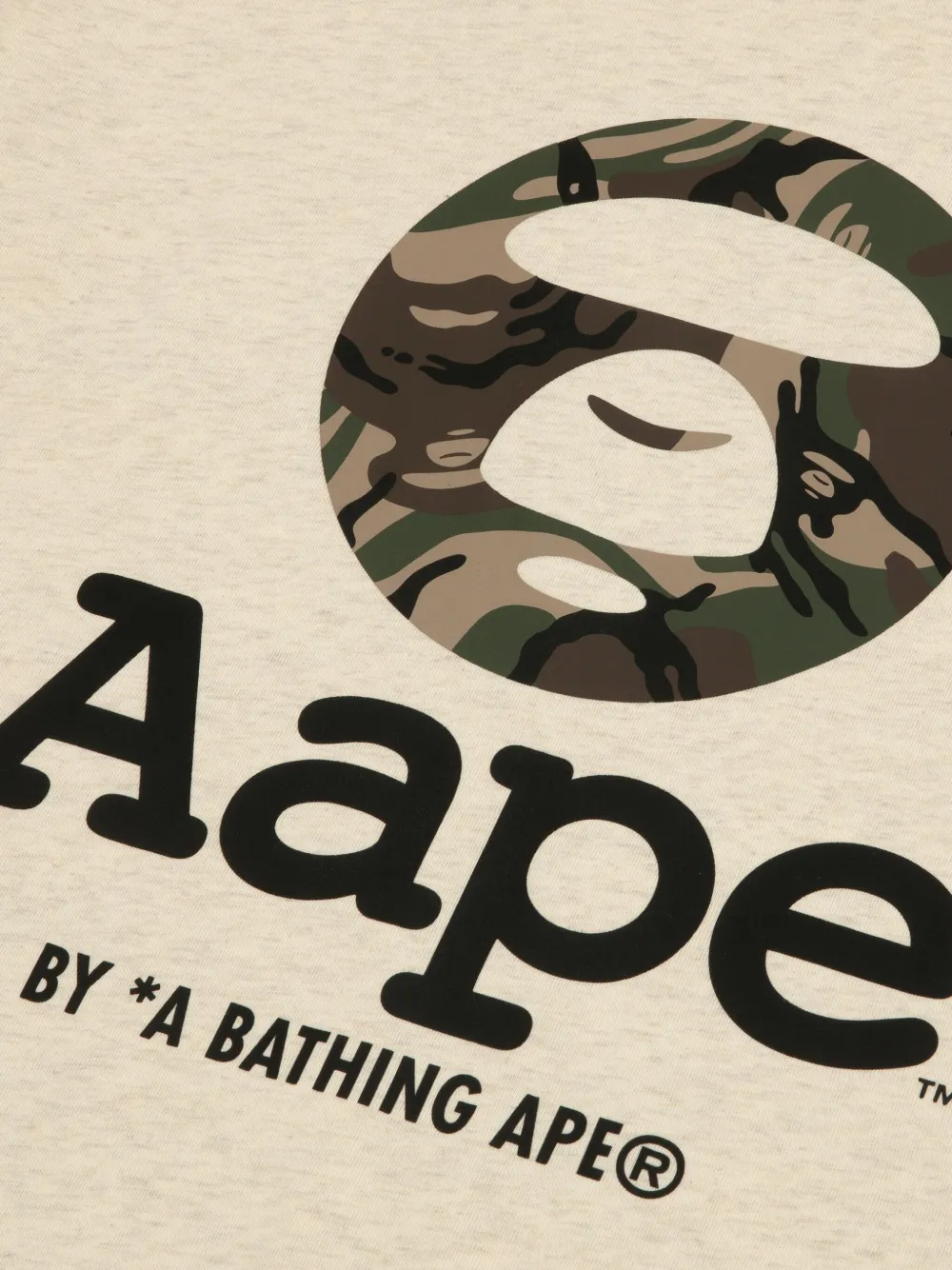 AAPE BY *A BATHING APE T-shirt met logoprint Beige