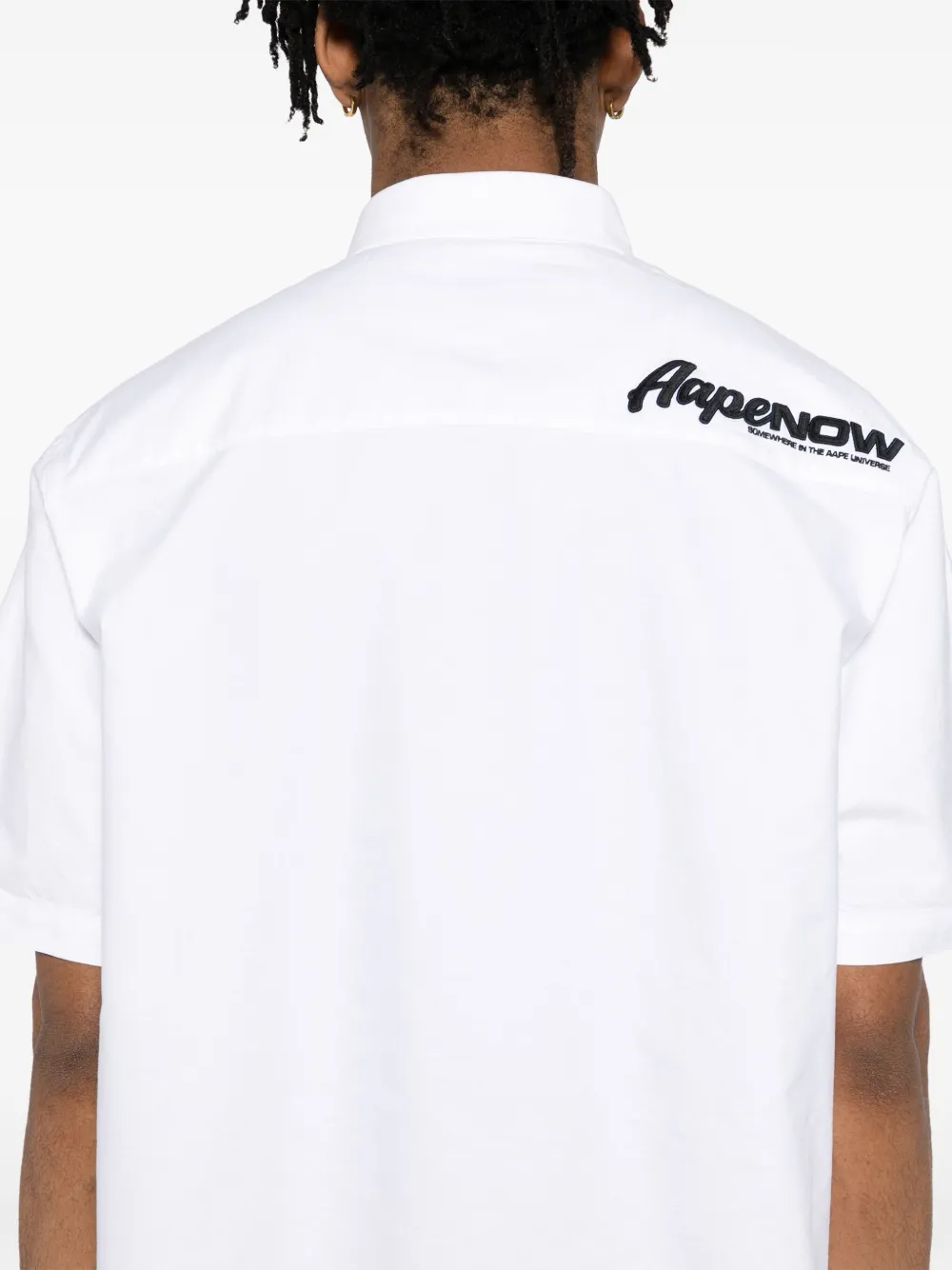 AAPE BY *A BATHING APE AAPENOW overhemd met moonface-logo Wit