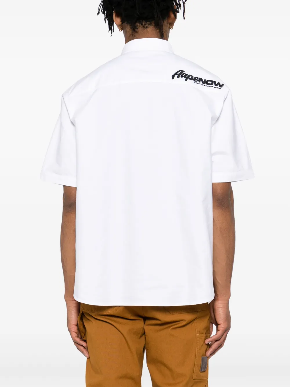 AAPE BY *A BATHING APE AAPENOW overhemd met moonface-logo Wit