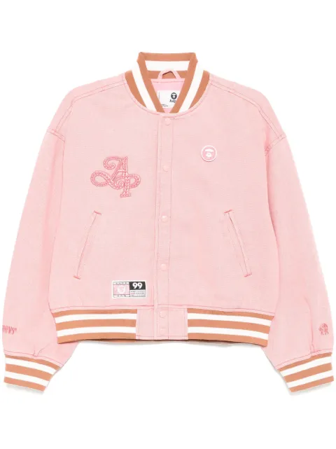 AAPE BY *A BATHING APE® Moonface logo varsity jacket