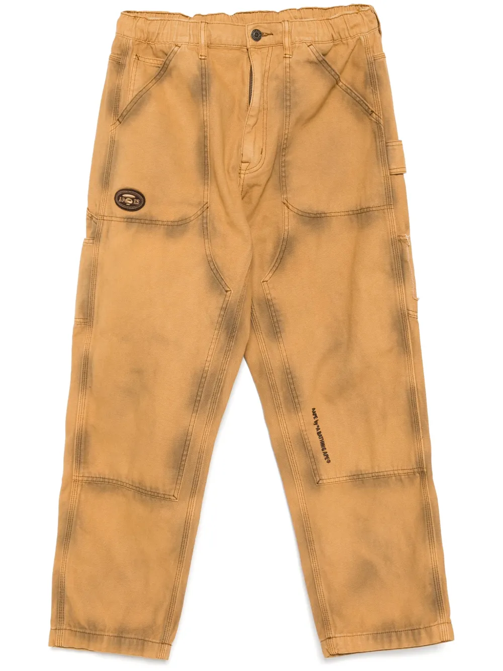 AAPE BY *A BATHING APE® ムーンフェイスロゴ ウォッシュドジーンズ | ブラウン | Image 1