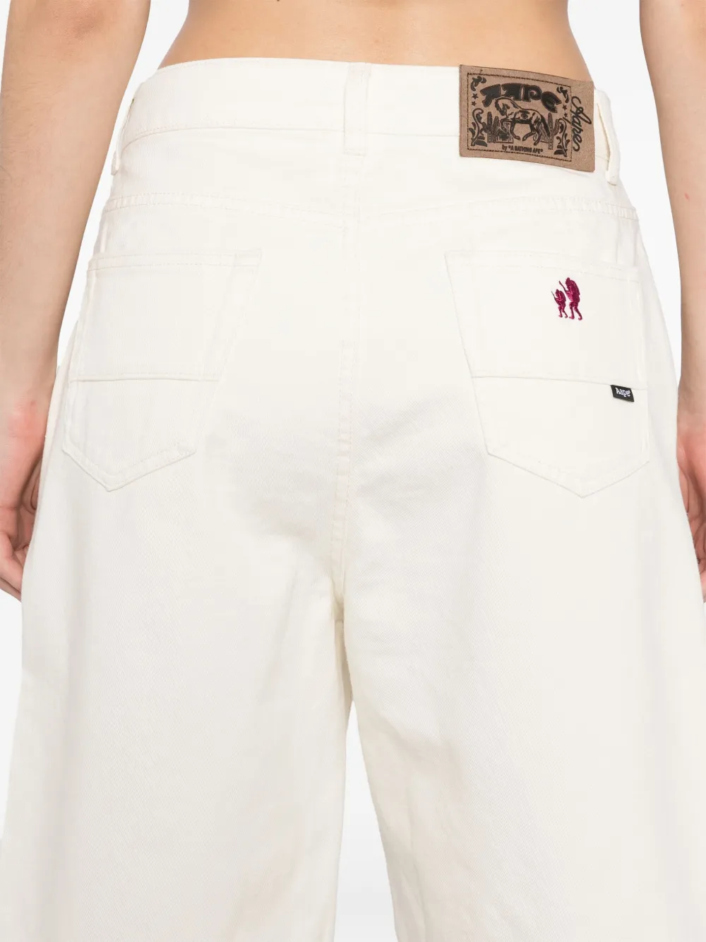 AAPE BY *A BATHING APE Shorts met geborduurd logo Wit