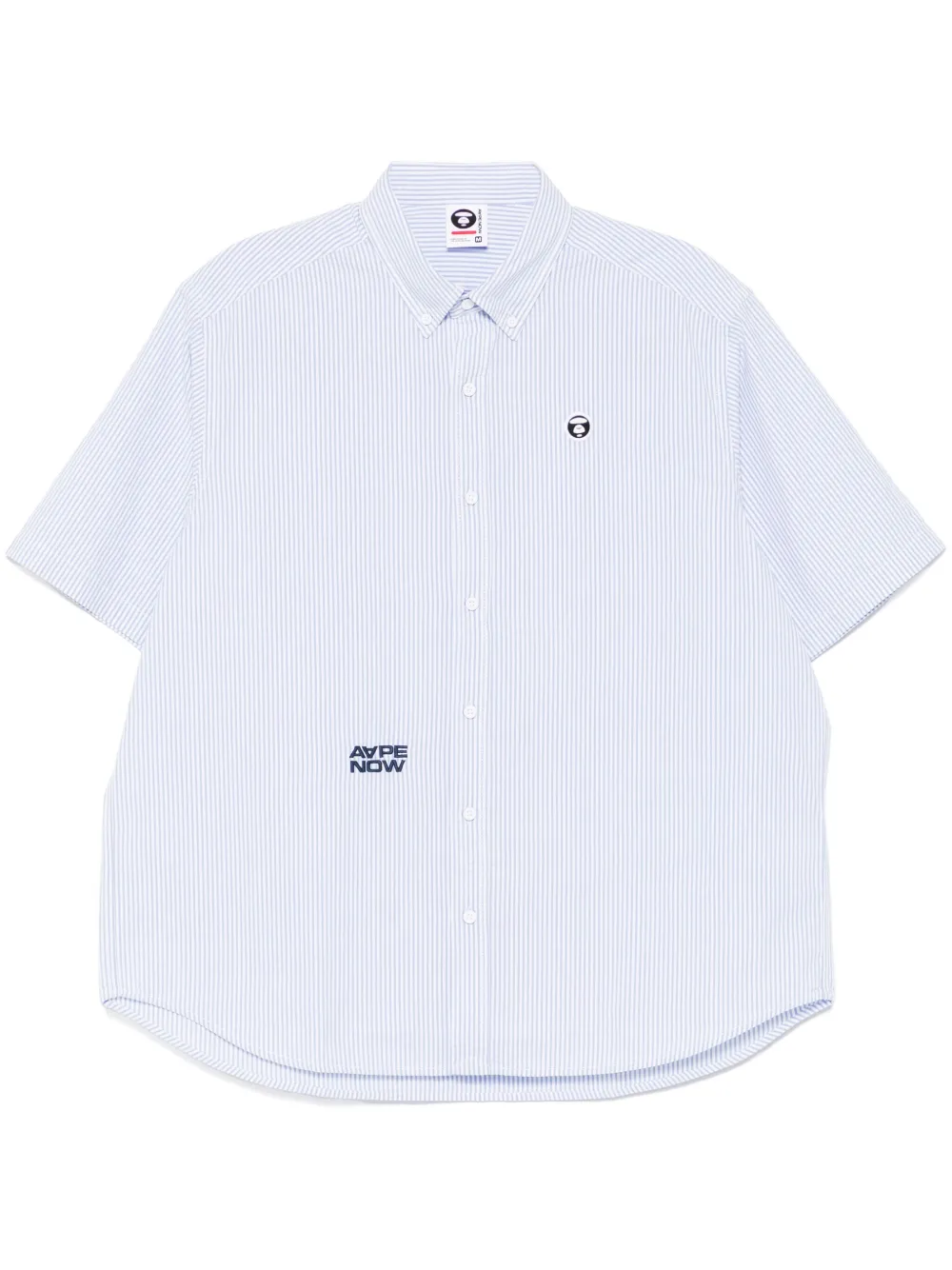 AAPE BY *A BATHING APE® camisa AAPENOW a rayas con logo de luna | azul | Image 1