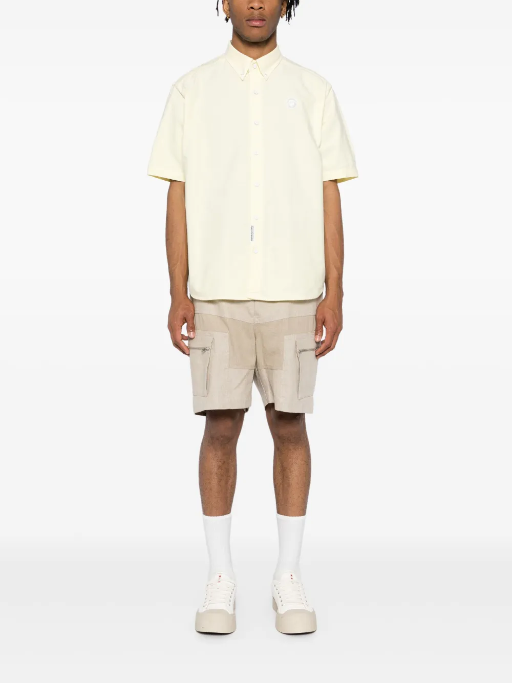 AAPE BY *A BATHING APE Overhemd met logopatch - Geel