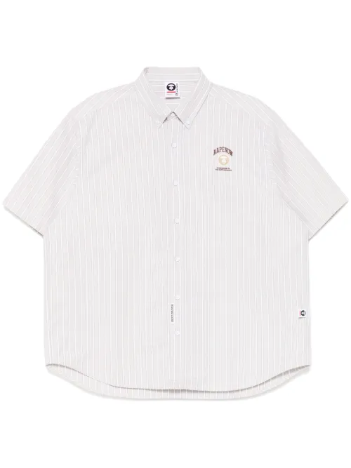 Chemise rayée AAPENOW à logo - AAPE BY *A BATHING APE® - Modalova
