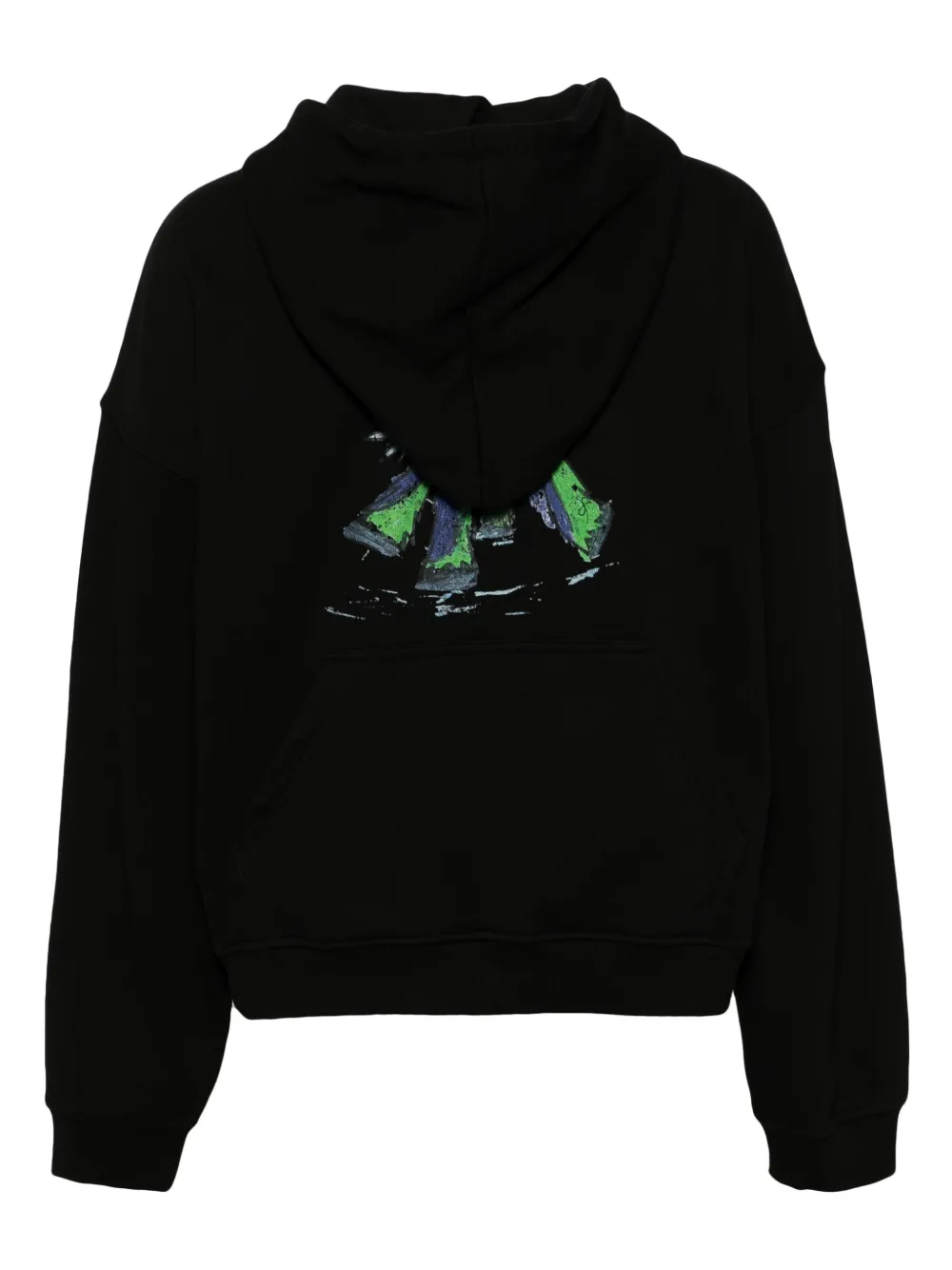 We11done Hoodie met rits - Zwart