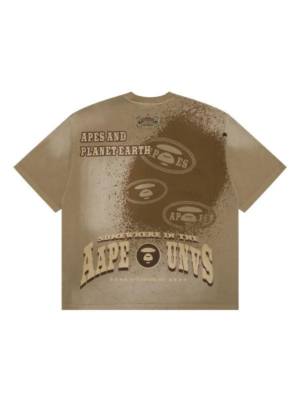 AAPE BY *A BATHING APE® logo-print T-shirt | Brown | FARFETCH