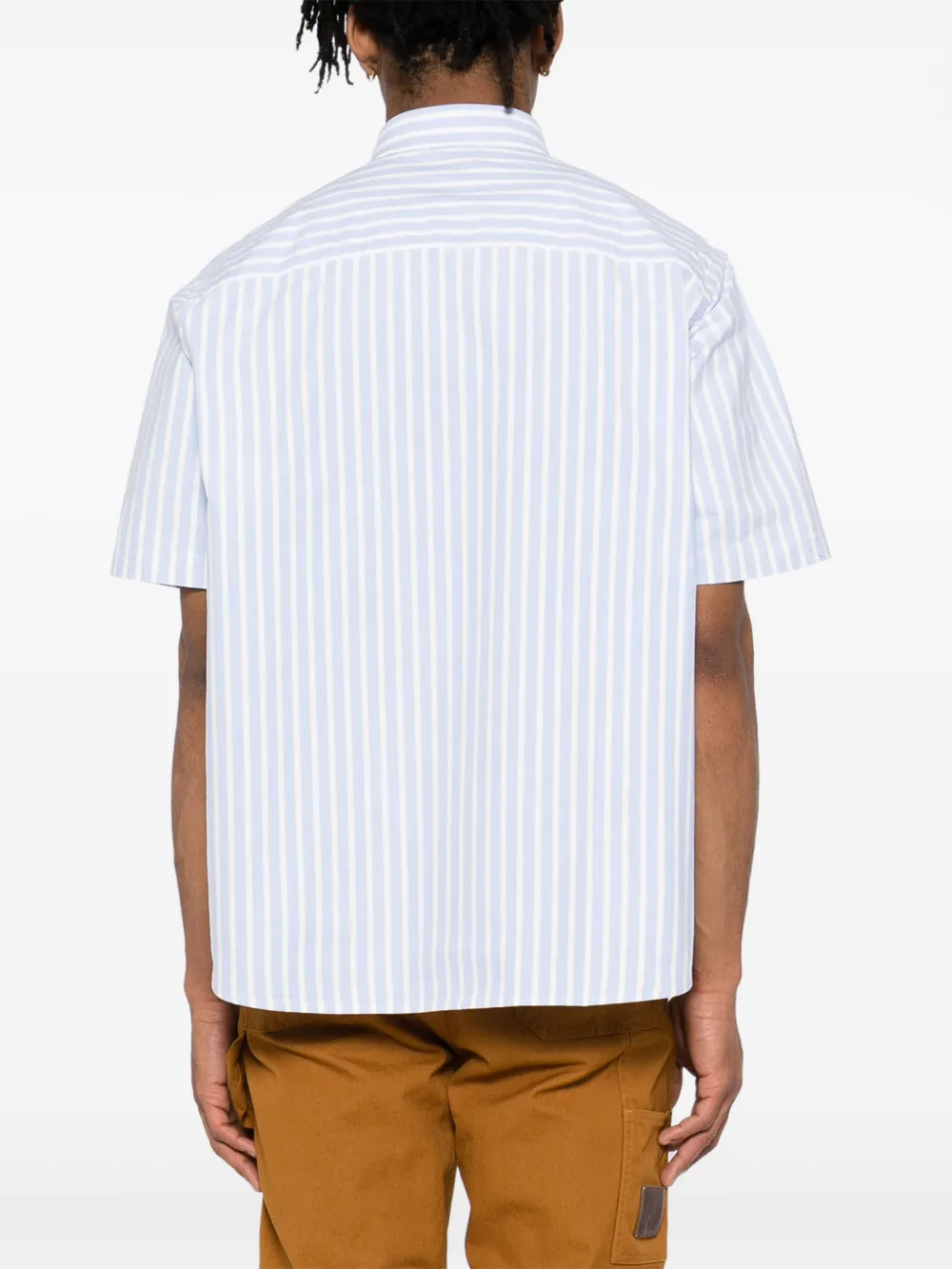 AAPE BY *A BATHING APE AAPENOW gestreept overhemd met moonface-logo Blauw
