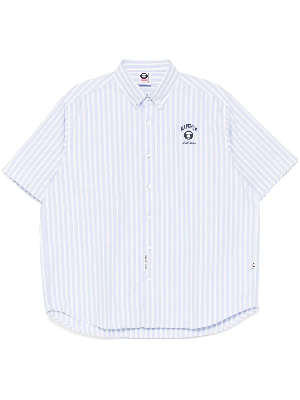 AAPE BY *A BATHING APE® camisa AAPENOW a rayas con logo de luna | azul | Image 1