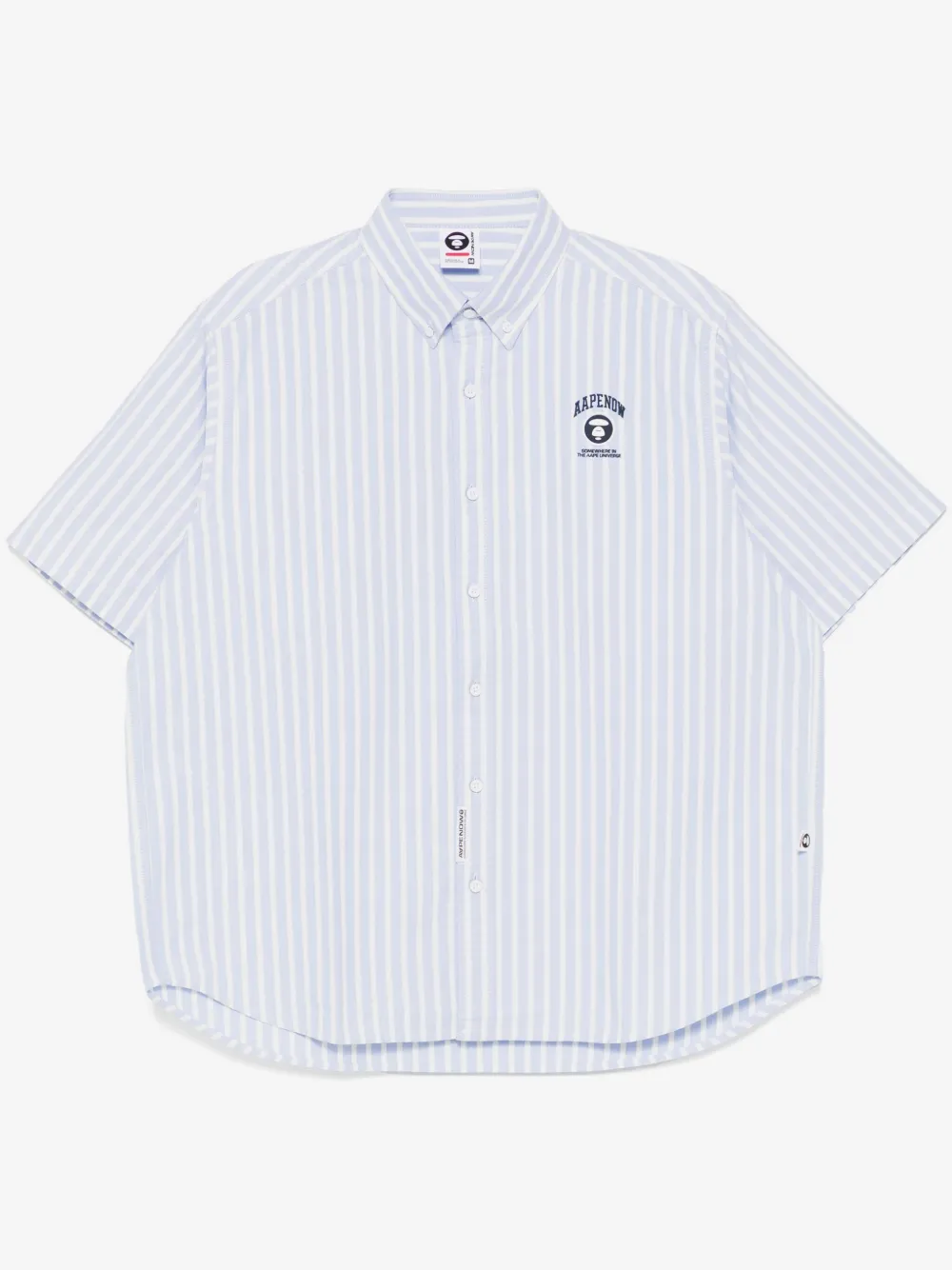 AAPE BY *A BATHING APE® AAPENOW moonface-logo striped shirt | Blue | Image 1