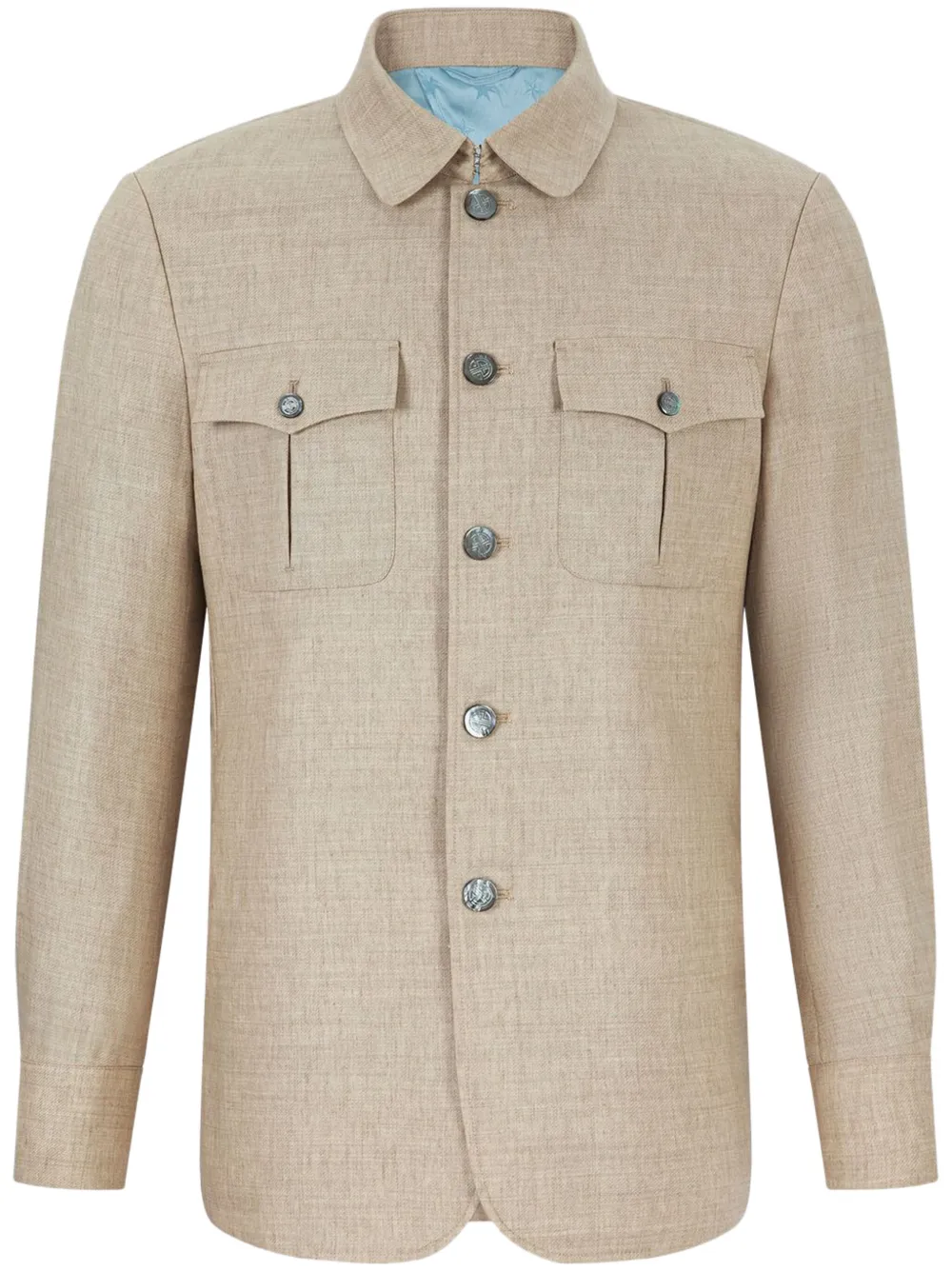 Shanghai Tang button-up shirt jacket | Brown | Image 1