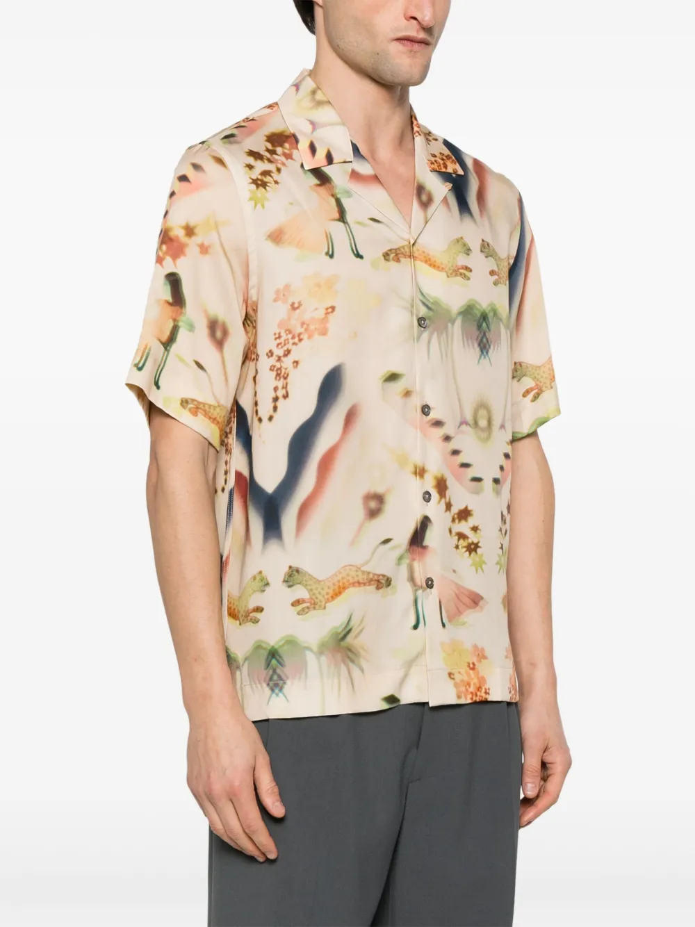 Paul Smith Overhemd met Lumiere-print Beige