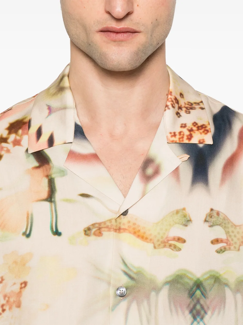 Paul Smith Overhemd met Lumiere-print Beige