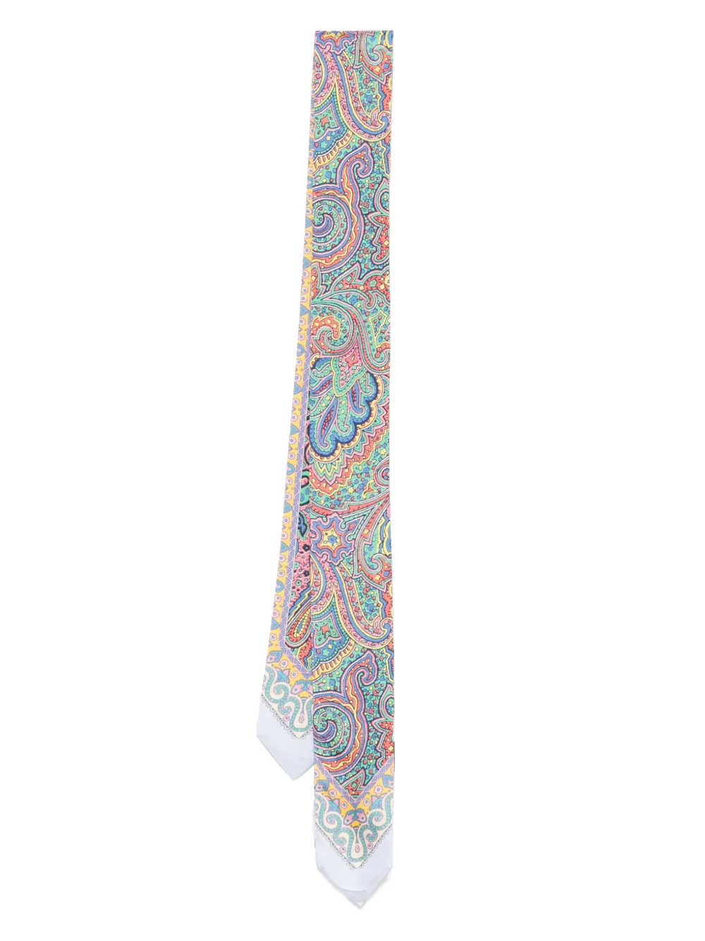Shop Etro Printed Silk Scarf In Blue