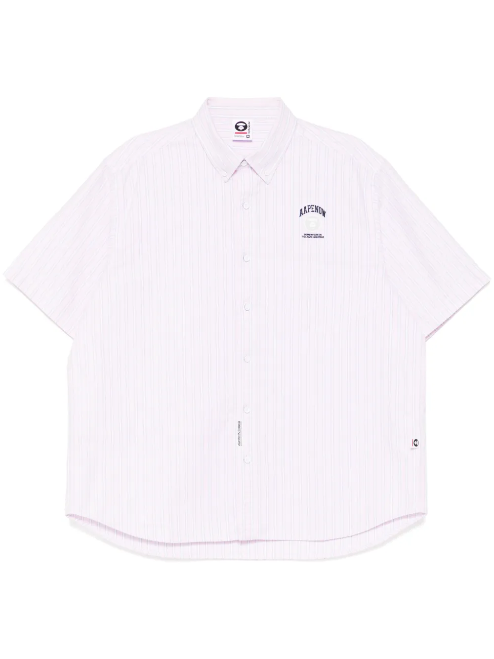 AAPE BY *A BATHING APE® полосатая рубашка AAPENOW с логотипом | розовый | Image 1