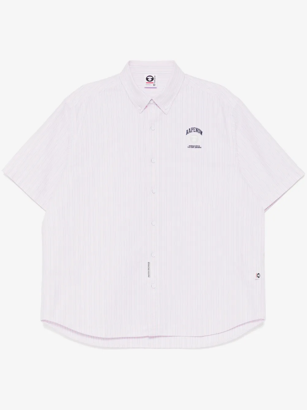 AAPE BY *A BATHING APE® AAPENOW moonface-logo striped shirt | Pink | Image 1